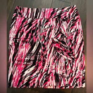 Vibrant Pink and Black Abstract Skirt